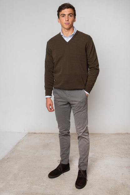 JERSEY CUELLO PICO VERDE PARDO