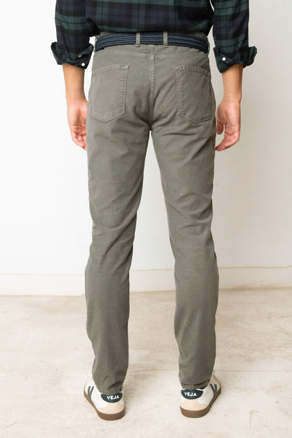 PANTALÓN 5 BOLSILLOS MOLESKI GRIS VERDOSO