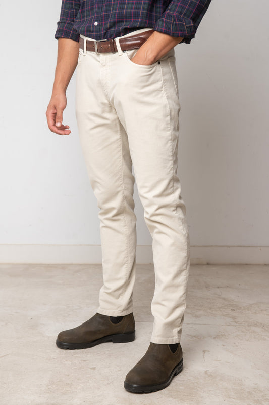 PANTALÓN 5 BOLSILLOS MOLESKI HUESO