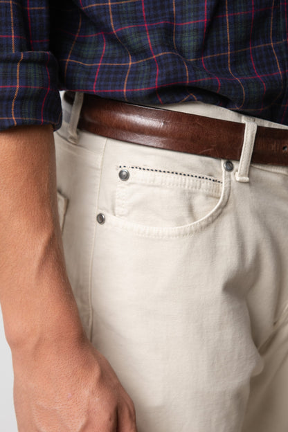 PANTALÓN 5 BOLSILLOS MOLESKI HUESO