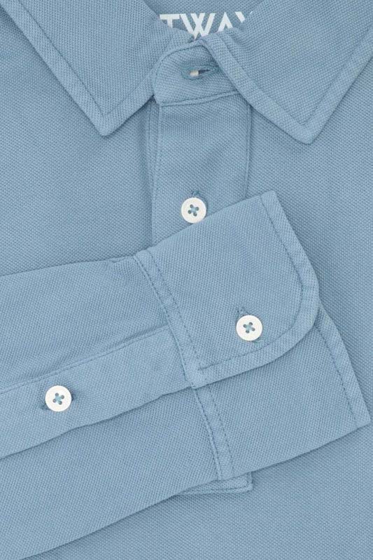 POLO PIQUÉ MANGA LARGA AZUL