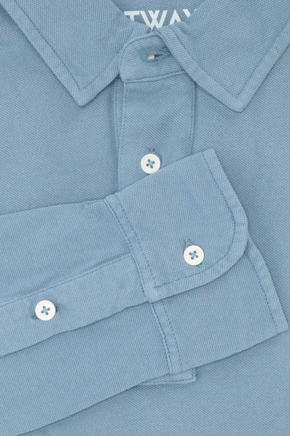 POLO PIQUÉ MANGA LARGA AZUL