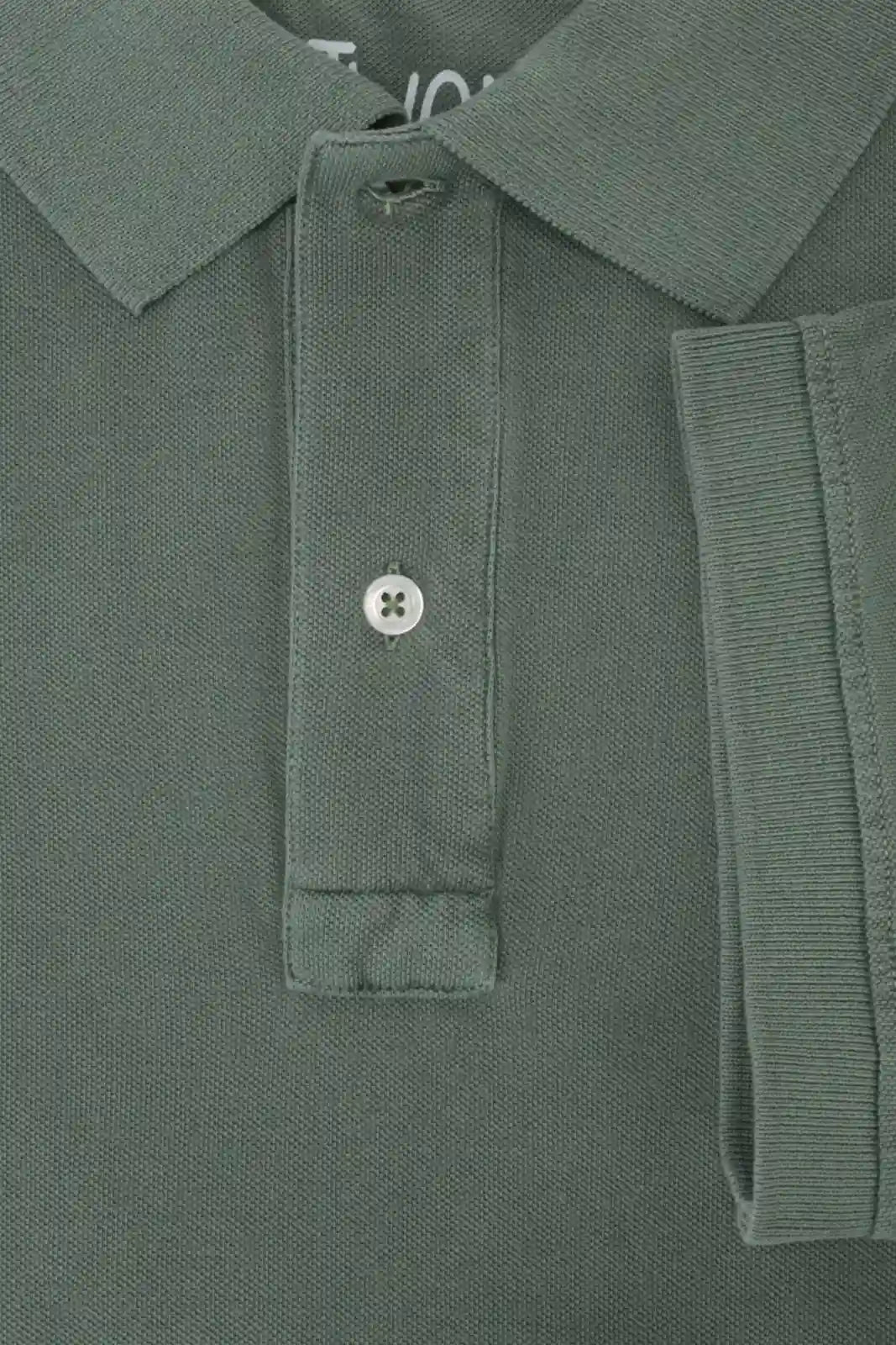 POLO PIQUÉ MANGA CORTA VERDE LAVADO