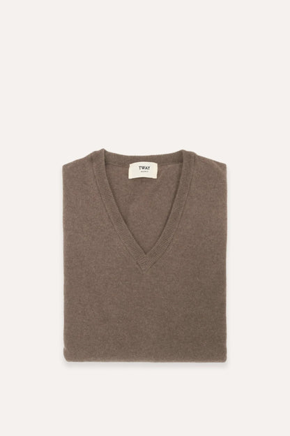 JERSEY CUELLO PICO TABACO