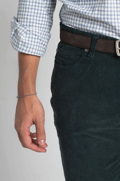 PANTALÓN 5 BOLSILLOS DE PANA AZUL VERDOSO