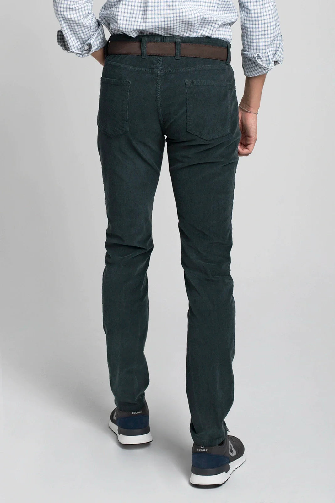 PANTALÓN 5 BOLSILLOS DE PANA AZUL VERDOSO