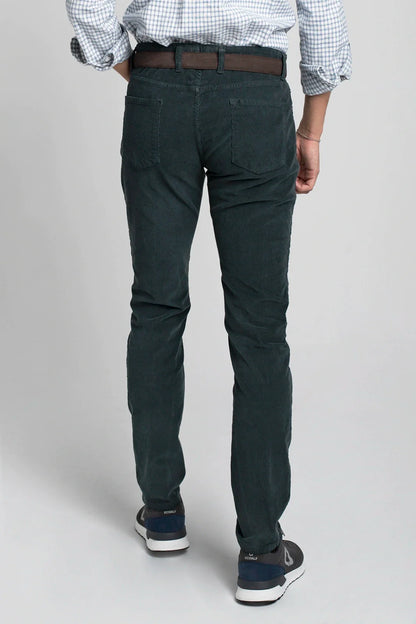 PANTALÓN 5 BOLSILLOS DE PANA AZUL VERDOSO