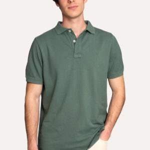 POLO PIQUÉ MANGA CORTA VERDE LAVADO
